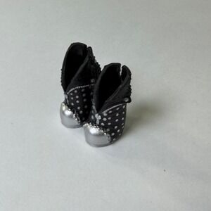 LOL Surprise OMG Remix Pop Music BB Doll Shoes Black Silver Polka Dot Booties